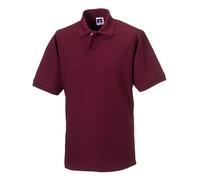 (XL, Burgundy) Russell Mens Polycotton Pique Hardwearing Polo Shirt