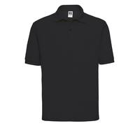 (XS, Black) Russell Mens Polycotton Pique Polo Shirt