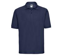 (L, French Navy) Russell Mens Polycotton Pique Polo Shirt