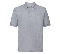 (M, Light Oxford) Russell Mens Polycotton Pique Polo Shirt