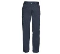 (32R, French Navy) Russell Mens Polycotton Twill Work Trousers