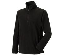 (M, Black) Russell Mens Quarter Zip Fleece Top