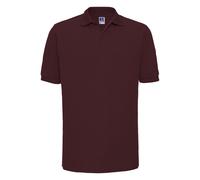 Russell Men's Ripple Collar & Cuff Short Sleeve Polo Shirt in Burgundy | Size: Medium Russell Burgundy M