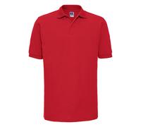 Russell Men's Ripple Collar & Cuff Short Sleeve Polo Shirt in Light Red | Size: 4XL Russell Light Red 4XL