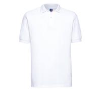 Russell Men's Ripple Collar & Cuff Short Sleeve Polo Shirt in White | Size: 2XL Russell White 2XL
