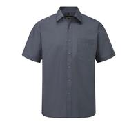 Russell Men's Short Sleeve Classic Fit Polycotton Poplin Shirt