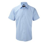 Russell Mens Short Sleeve Herringbone Formal Work Shirt Fit BC2743