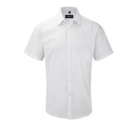 Russell Mens Short Sleeve Herringbone Formal Work Shirt Fit BC2743