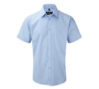 Russell Men's Short Sleeve Herringbone Work Shirt in Light Blue | Size: 14.5 in Russell Light Blue 14.5 in