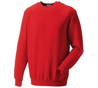 (S, Bright Red) Russell Mens Spotshield Raglan Sweatshirt