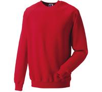 (S, Classic Red) Russell Mens Spotshield Raglan Sweatshirt