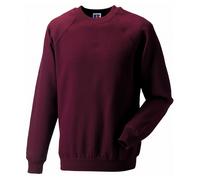 (L, Burgundy) Russell Mens Spotshield Raglan Sweatshirt