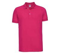 (M, Fuchsia) Russell Mens Stretch Polo Shirt