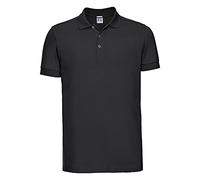 Russell Mens Stretch Short Sleeve Polo Shirt (L) (Black)