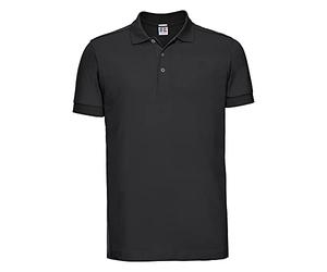 Russell Mens Stretch Short Sleeve Polo Shirt (L) (Black)