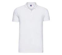 Russell Mens Stretch Short Sleeve Polo Shirt (XL) (White)