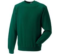 Russell Mens Sweatshirt Plain Crew Neck Raglan Pullover Sweat Top Jumper
