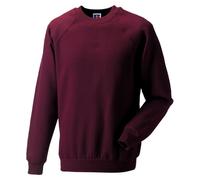 Russell Mens Sweatshirt Plain Crew Neck Raglan Pullover Sweat Top Jumper