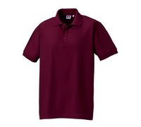 (S, Burgundy) Russell Mens Ultimate Classic Cotton Polo Shirt