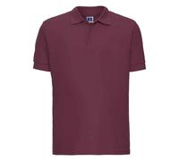 (L, Burgundy) Russell Mens Ultimate Cotton Pique Polo Shirt