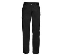 Russell Men's Workwear Polycotton Twill Trouser Pants (Long) in Black | Size: 28L Russell Black 28L