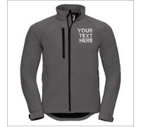 Russell Personalised Full Zip Embroidered Custom Text Unisex Soft Shell Jacket