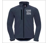 Russell Personalised Full Zip Embroidered Custom Text Unisex Soft Shell Jacket