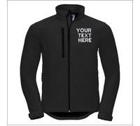 Russell Personalised Full Zip Embroidered Custom Text Unisex Soft Shell Jacket