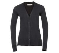 Russell R-715F Ladies’ V-Neck Knitted Cardigan | XXS-4XL | Black, Grey, Navy