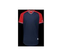 Russell R01X3B.04R.XL Youth Classic V-Neck Jersey - Navy, True Red & White - Extra Large