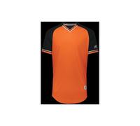 Russell R01X3M.07R.2XL Adult Classic V-Neck Jersey - Burnt Orange, Black & White - 2XL