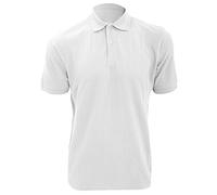 Russell Ripple Collar Polo Shirt, Short Sleeve, White, Size M, Reinforced Seams