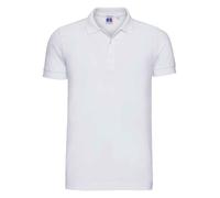 Russell Stretch Pique Polo Shirt Slim Fit Longer Length Soft Touch Casual