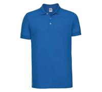 Russell Stretch Pique Polo Shirt Slim Fit Longer Length Soft Touch Casual