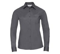 Russell Women's Collection Long Sleeve Shirt in Grey | Size: 4XL Russell Grey 4XL