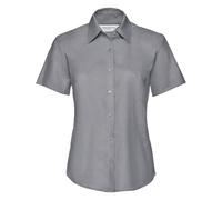 Russell Women's Collection Short Sleeve Easy Care Oxford Shirt in Silver | Size: 6XL Russell Silver 6XL