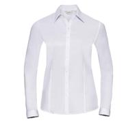 Russell Women's Herringbone Long Sleeve Work Shirt in White | Size: 4XL Russell White 4XL