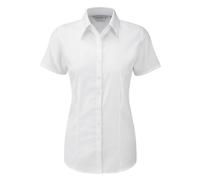 Russell Women's Herringbone Short Sleeve Work Shirt in White | Size: 4XL Russell White 4XL