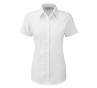 Russell Women's Herringbone Short Sleeve Work Shirt in White | Size: Large Russell White L