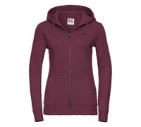 (XS, Burgundy) Russell Womens/Ladies Authentic Full Zip Hoodie