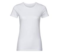 (L, White) Russell Womens/Ladies Authentic Pure Organic Tee