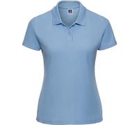 (12 UK, Sky Blue) Russell Womens/Ladies Classic Plain Polycotton Polo Shirt
