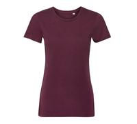 (M, Burgundy) Russell Womens/Ladies Organic Short-Sleeved T-Shirt