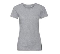 (L, Light Oxford Grey) Russell Womens/Ladies Organic Short-Sleeved T-Shirt