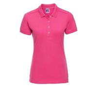 (L, Fuchsia) Russell Womens/Ladies Pique Stretch Polo Shirt
