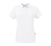 Russell Athletic Womens/Ladies Pure Organic Polo (White) Cotton - Size X-Small