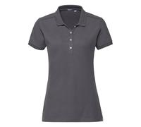 Russell Women's Stretch Short Sleeve Polo Shirt in Grey | Size: Medium Russell Grey M
