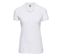 Russell Women's Stretch Short Sleeve Polo Shirt in White | Size: 2XL Russell White 2XL