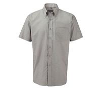 Russell''s mens S/Slv Oxf Shirt in Silver Neck Size 20
