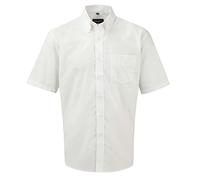 Russell''s mens S/Slv Oxf Shirt in White Neck Size 15.5